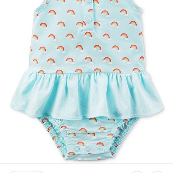Carters Rainbow One Piece with Ruffle - Picture 2 of 6